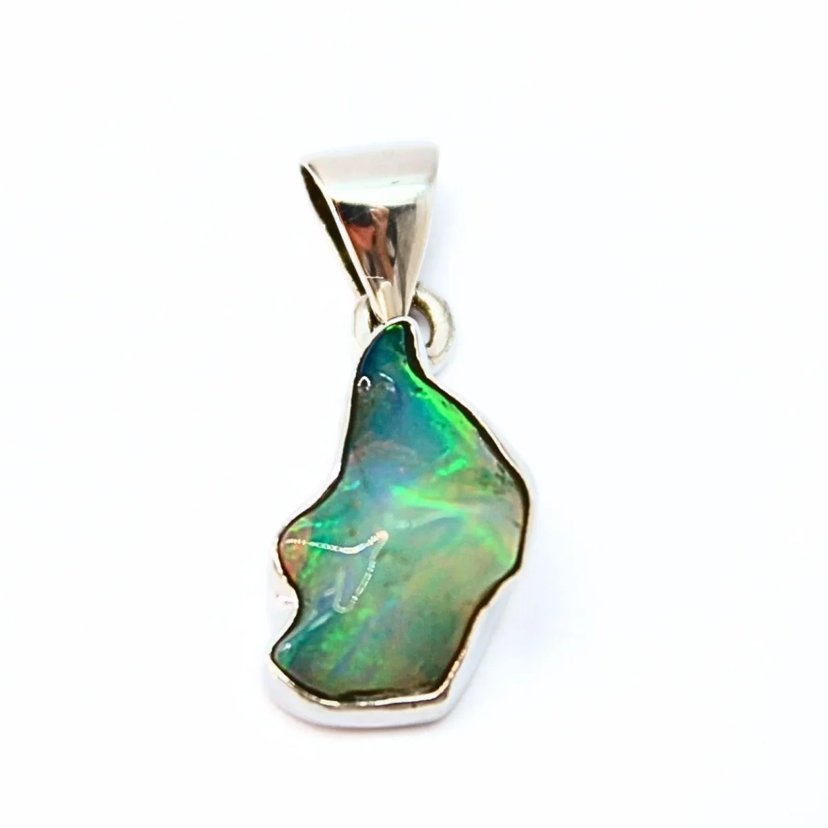 Opal naturlig form, infattad i silver - Bild 2