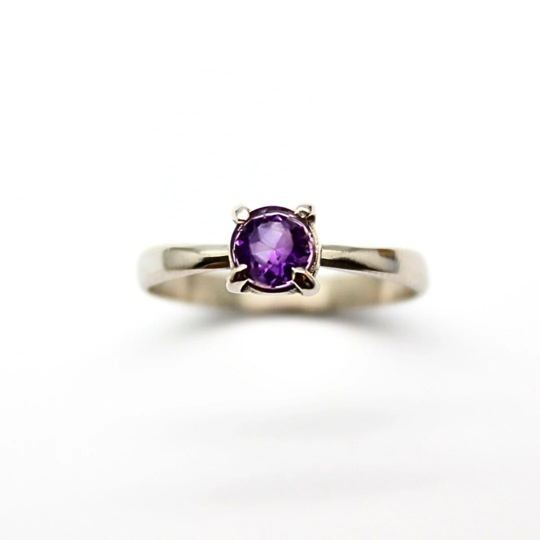 Ametist silverring med fasettslipad kristall - Bild 4