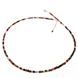 Turmalin, halsband med fasettslipade pärlor