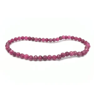 Rubin fasettslipat armband 4 mm