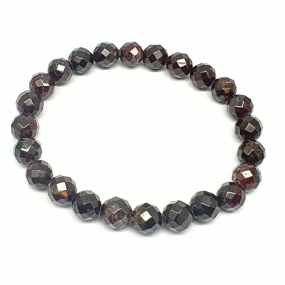 Granat, fasettslipat armband 8 mm - Bild 5