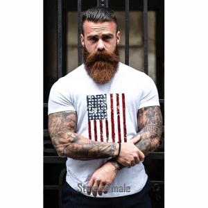 Stars stripes rundhalsad t-shirt 5282