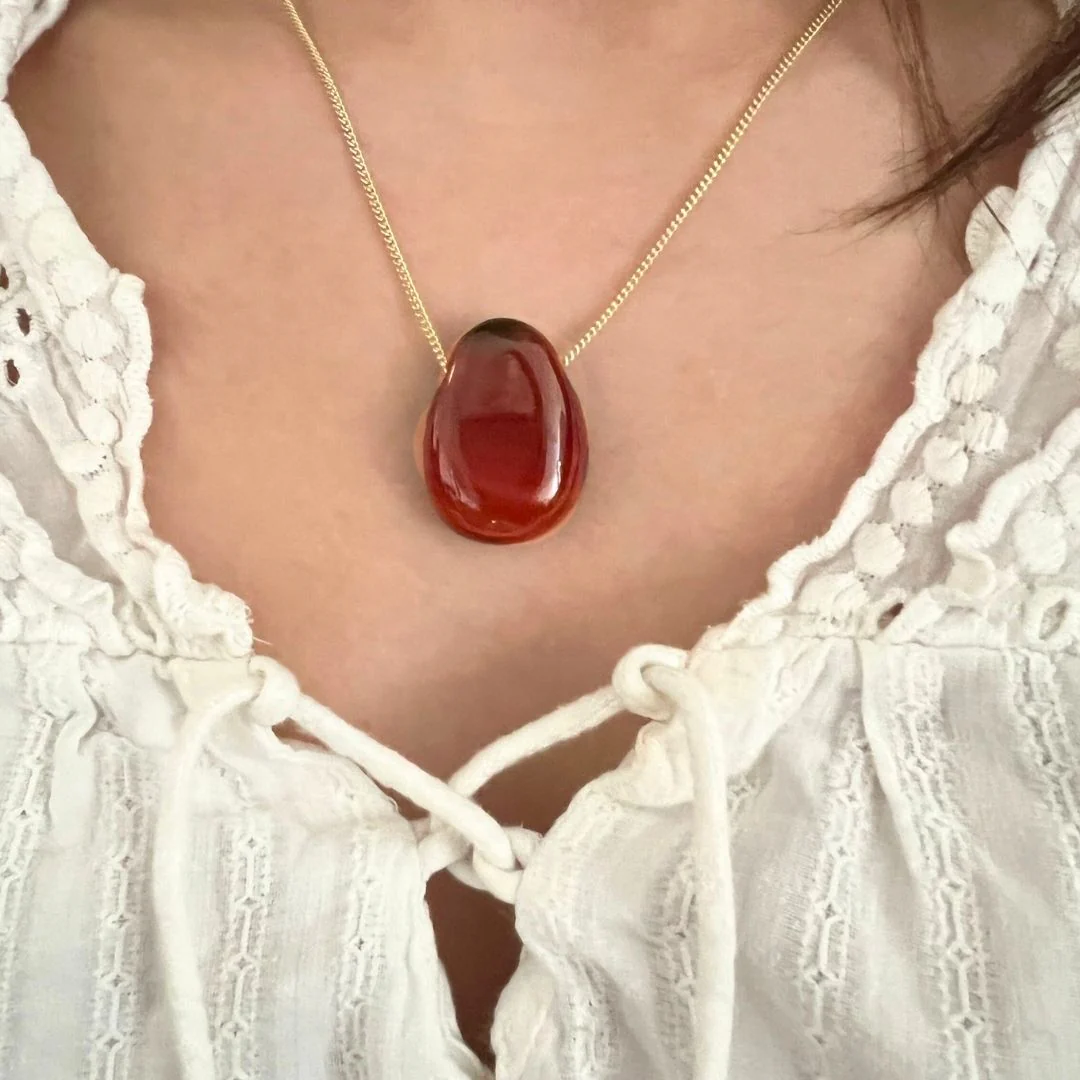 Unakit halsband med silver eller guldpläterad kedja - Bild 7