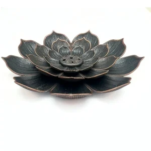 Rökelsehållare Lotus Mörk Oxiderad Mässing