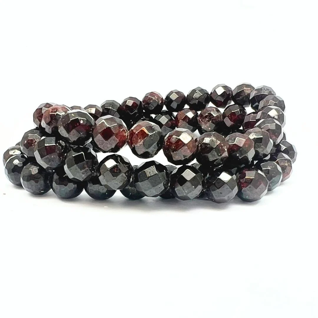 Granat, fasettslipat armband 8 mm - Bild 3