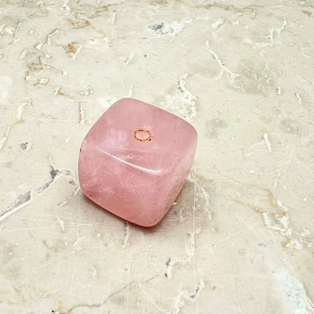 Rökelsehållare rosenkvarts kub - Bild 3