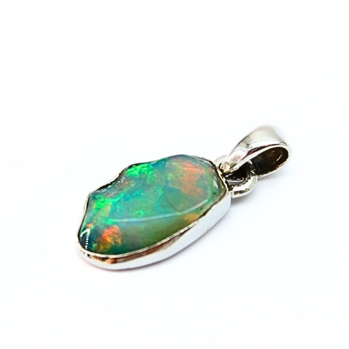 Opal naturlig form, infattad i silver - Bild 3