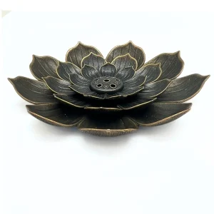 Rökelsehållare Lotus Ljus Oxiderad Mässing