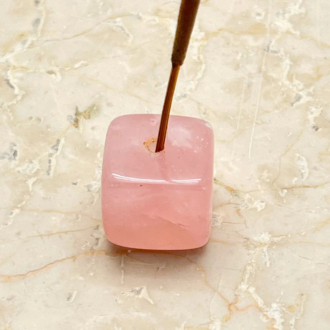 Rökelsehållare rosenkvarts kub - Bild 2